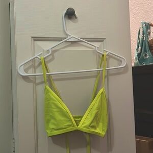 Neon Yellow Triangle Jolyn Bikini Top